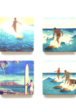 Vintage Surfer Art Coaster Set