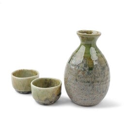 Spanish Moss Green Sake Set for 2