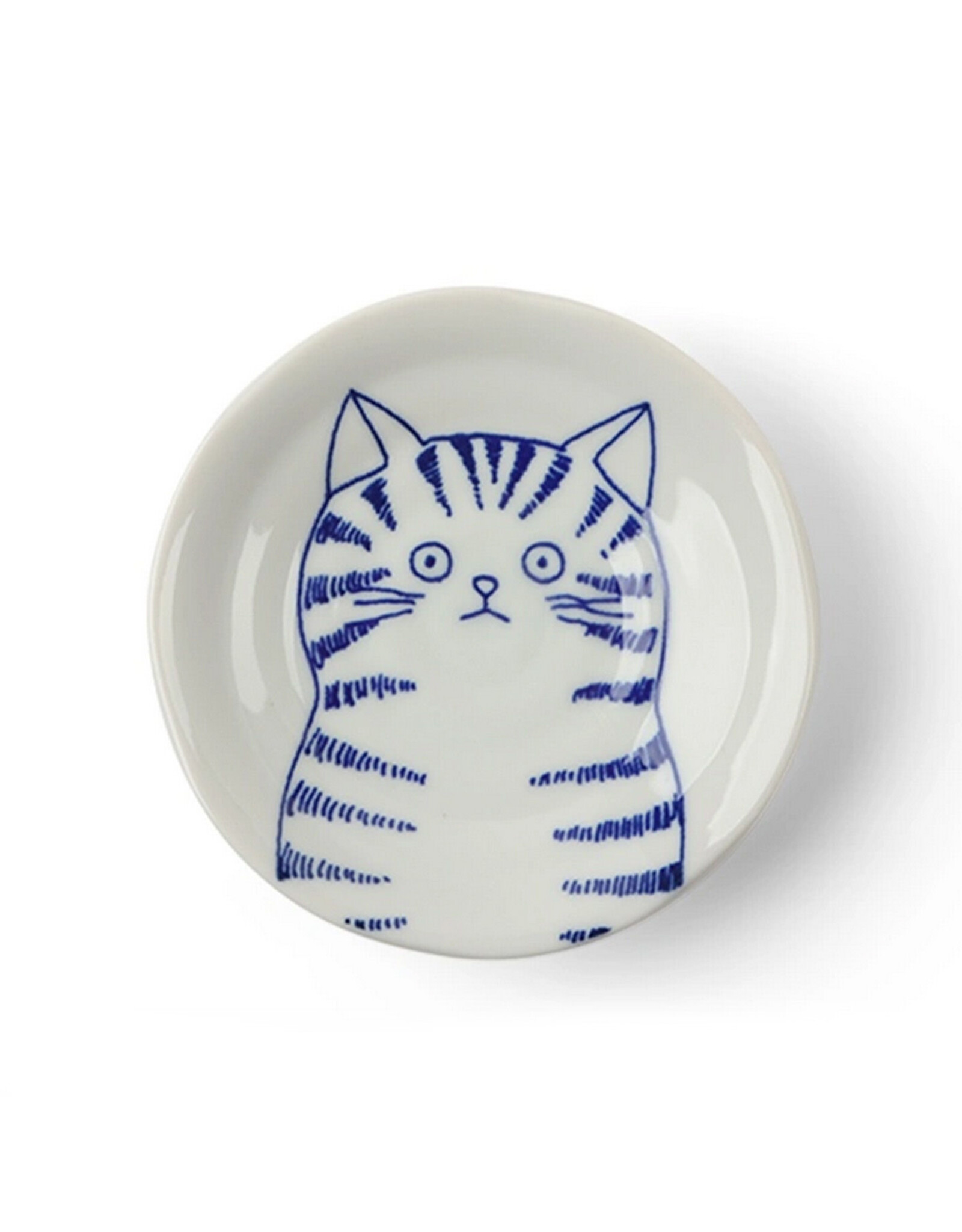 Cat Face Plate Blue/White 4.75" - Dora