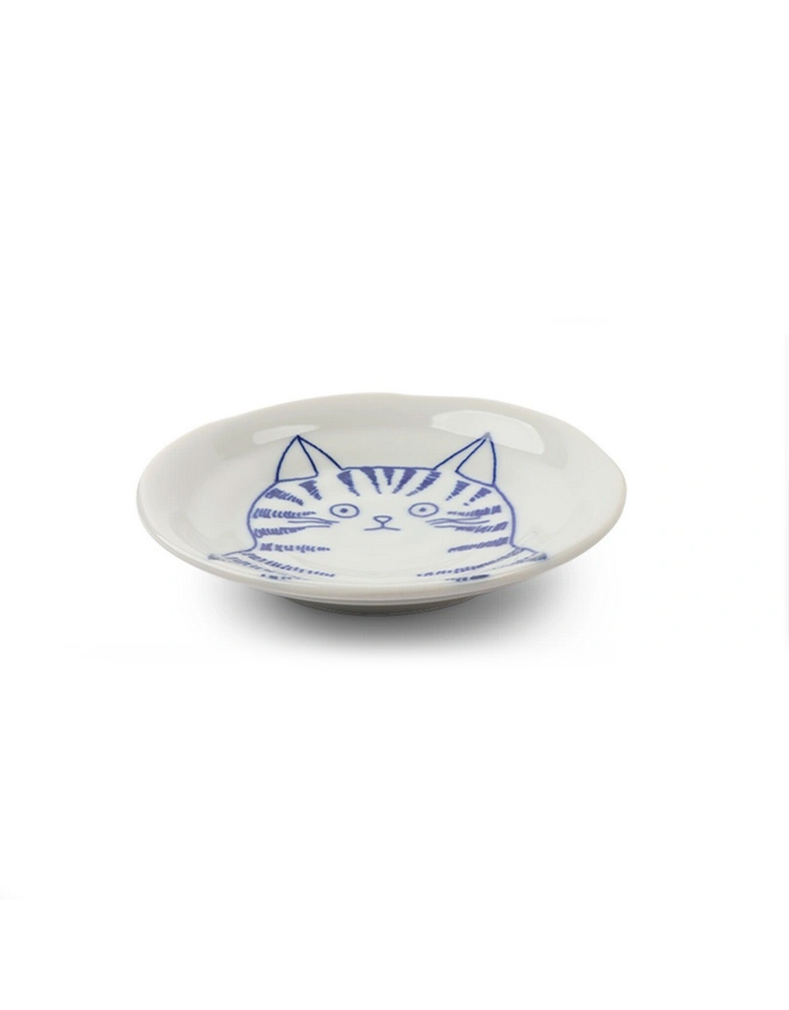 Cat Face Plate Blue/White 4.75" - Dora