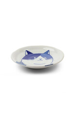 Cat Face Plate Blue/White 4.75" - Mike