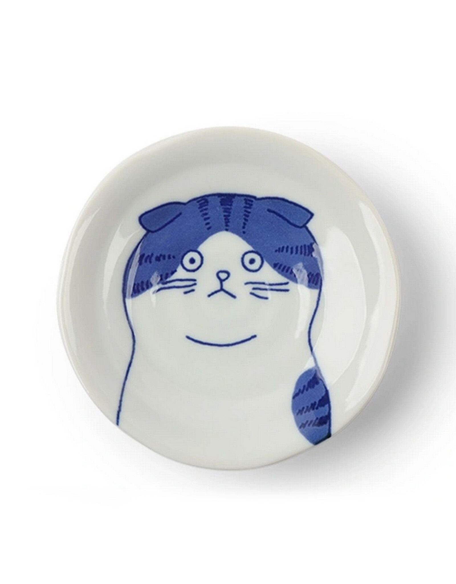 Cat Face Plate Blue/White 4.75" - Scott