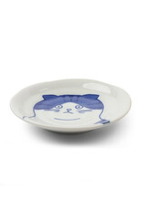 Cat Face Plate Blue/White 4.75" - Scott