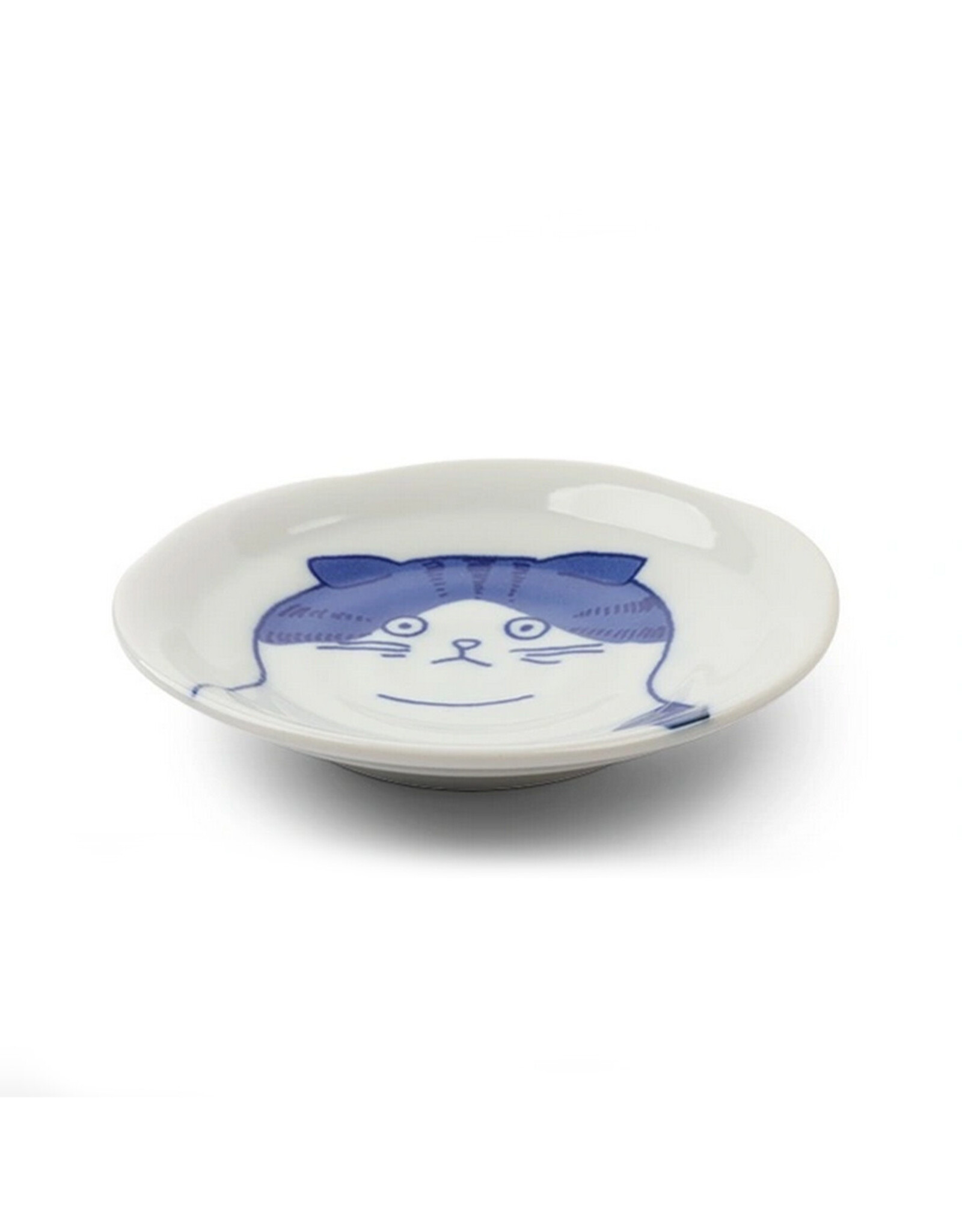 Cat Face Plate Blue/White 4.75" - Scott