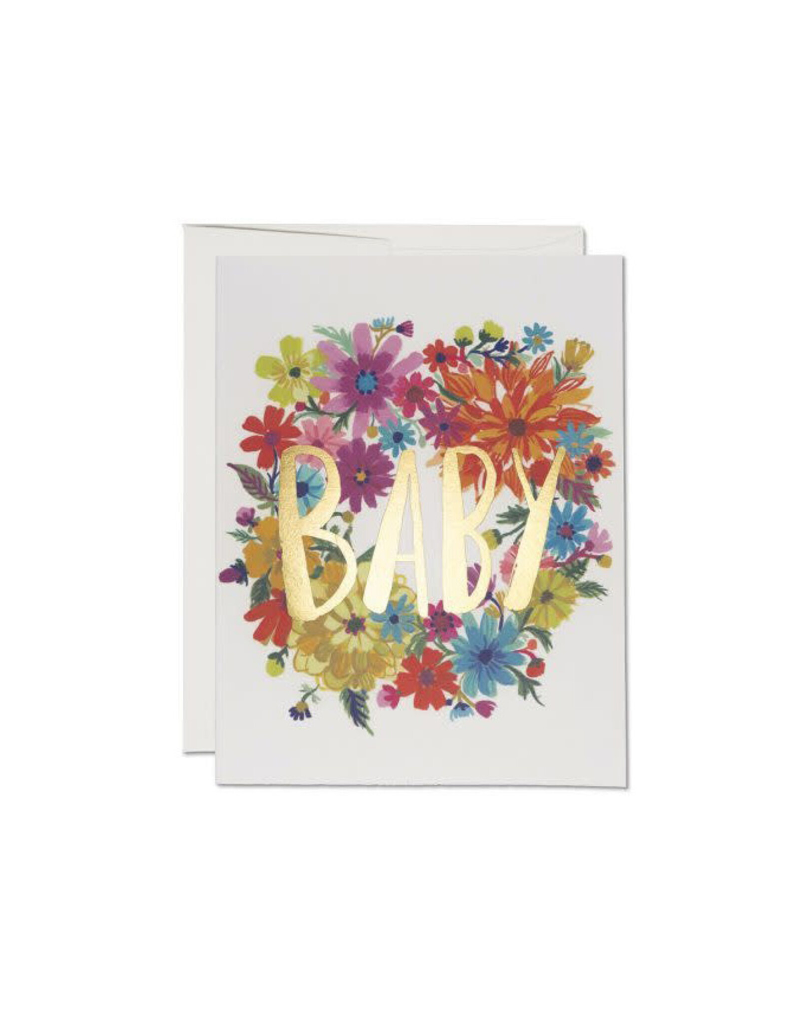 Baby Wreath Gold Foil Greeting Card