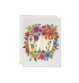 Baby Wreath Gold Foil Greeting Card