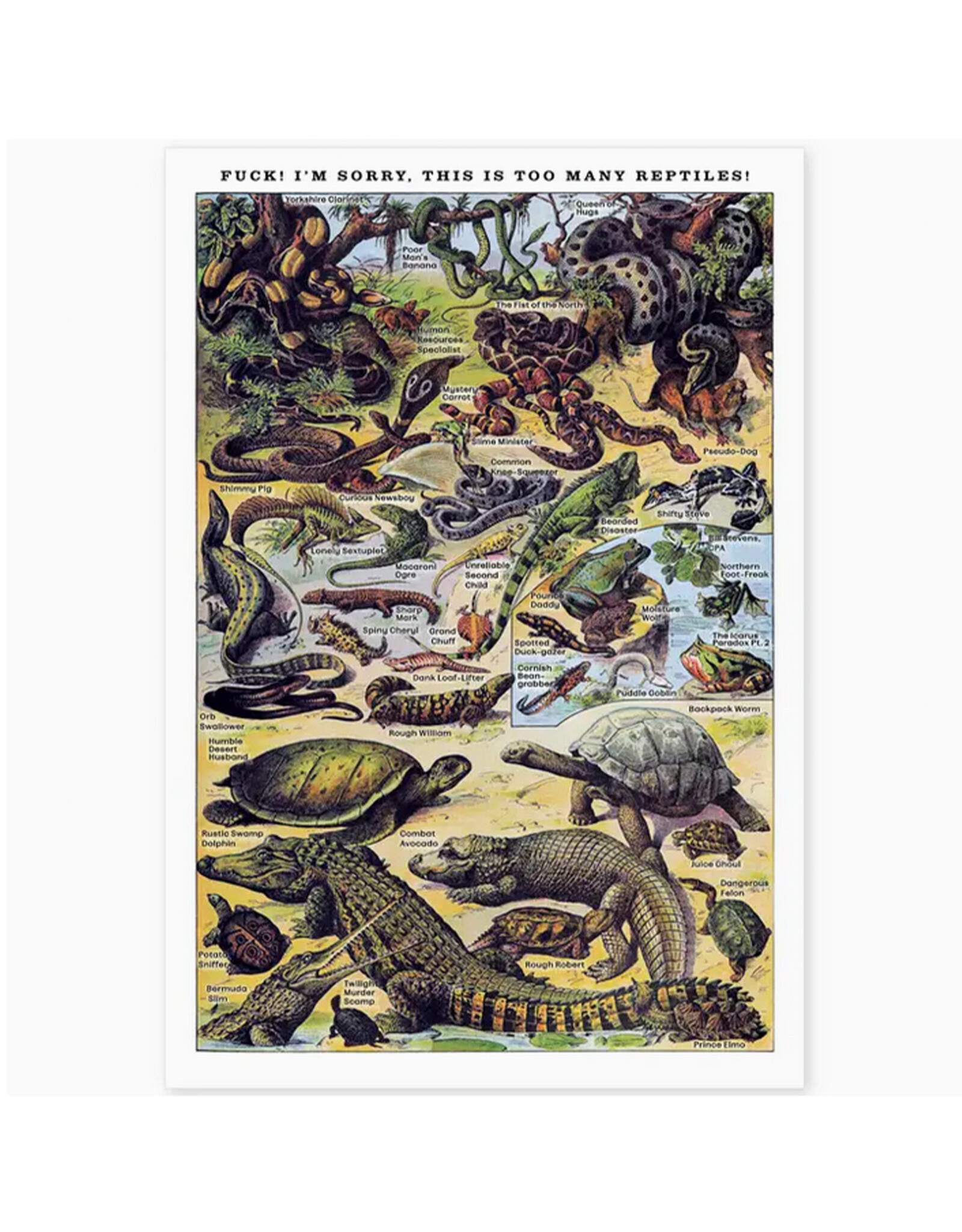 Reptiles Risograph Print - 11.5 x 17"