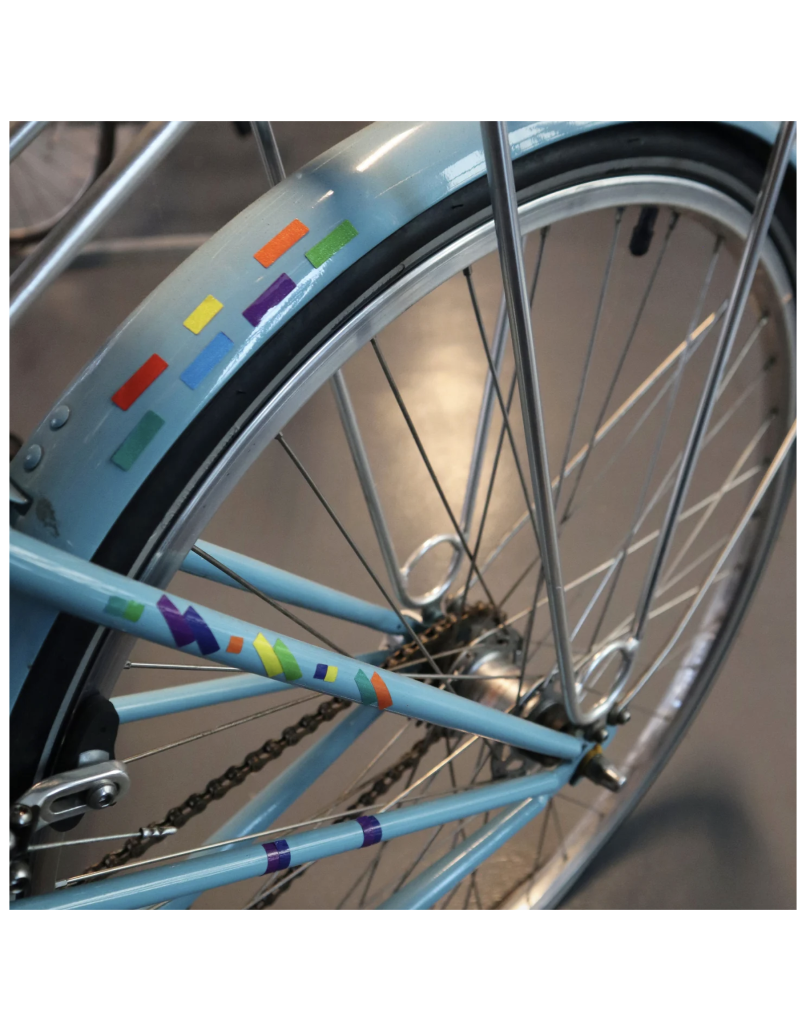 Bike Reflector Stickers - Rainbow Blocks