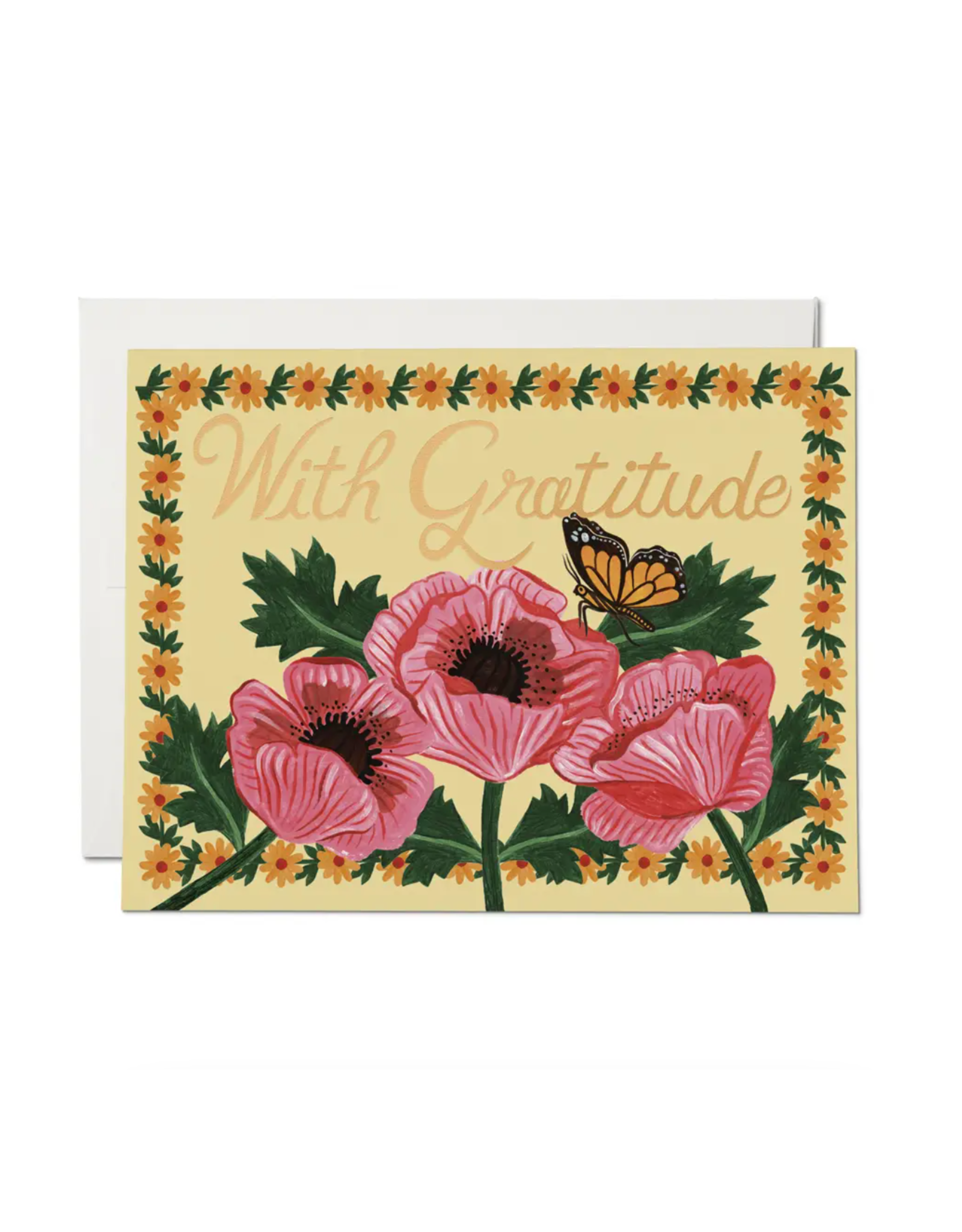 With Gratitude Poppies Greeting Card