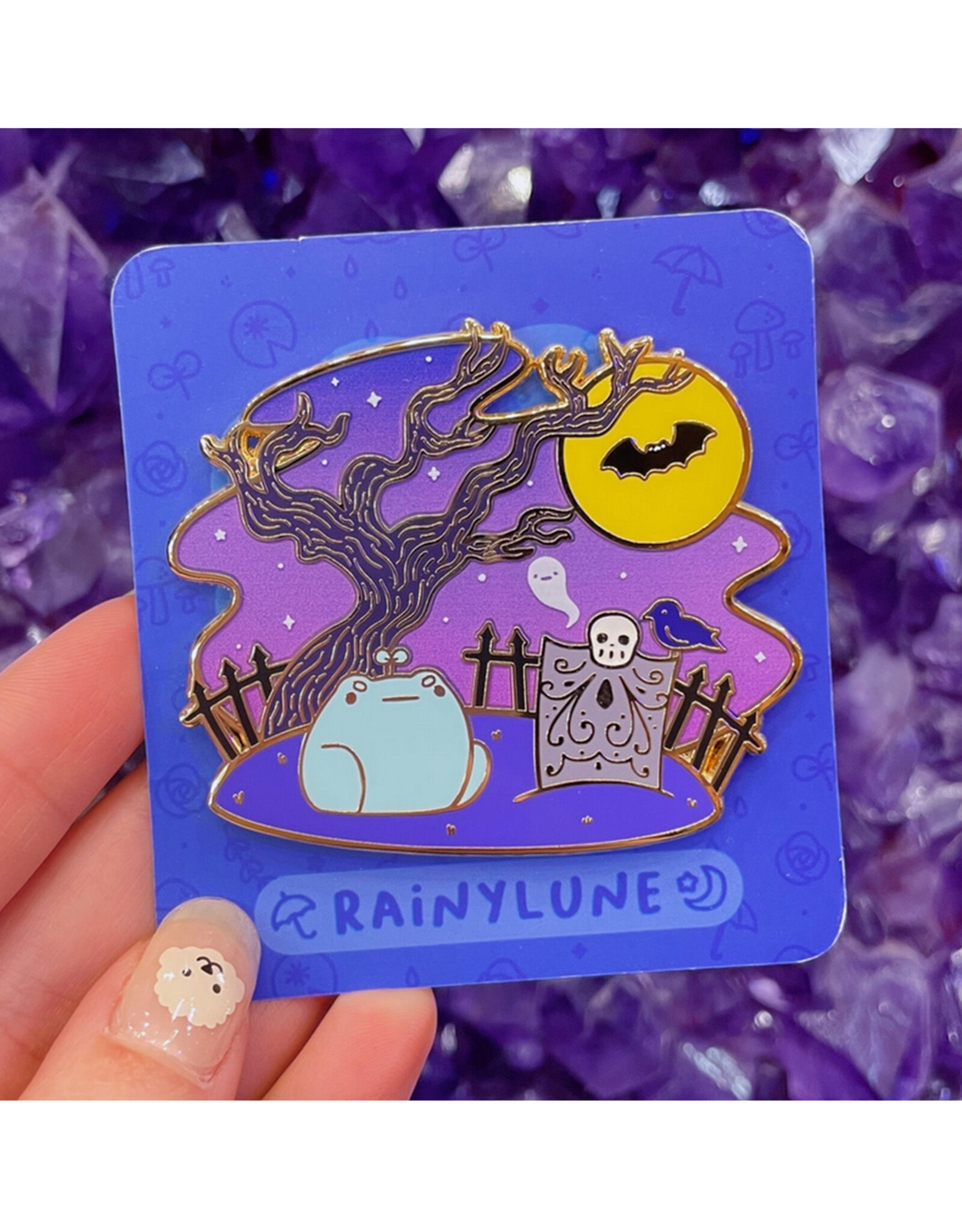 Graveyard Frog Enamel Pin