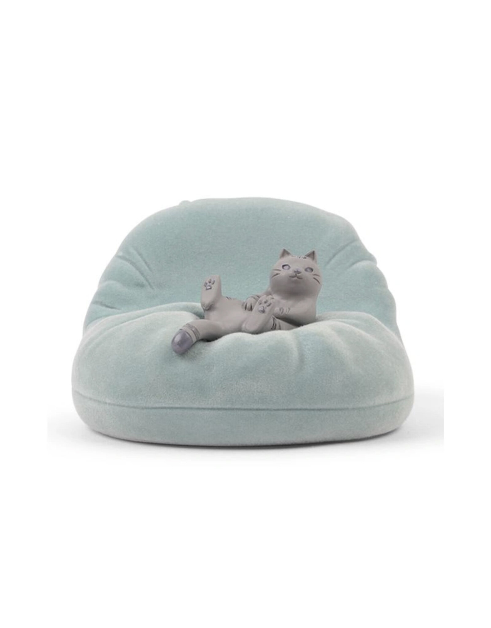 Cat on Blue Beanbag Phone Stand