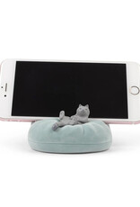 Cat on Blue Beanbag Phone Stand