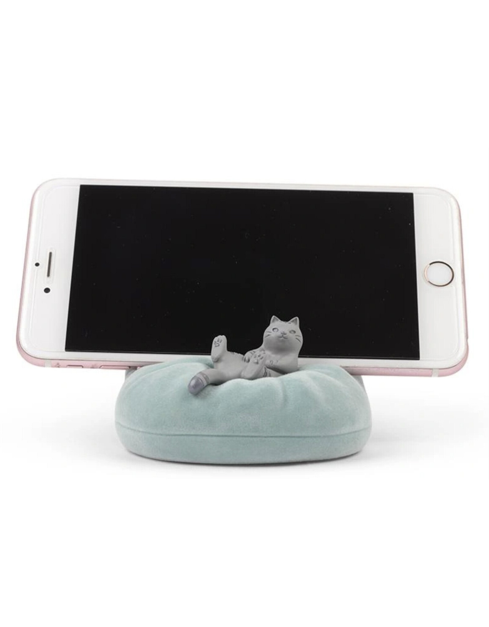 Cat on Blue Beanbag Phone Stand