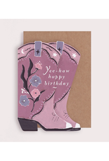 YeeHaw Happy Birthday Cowboy Boots Greeting Card