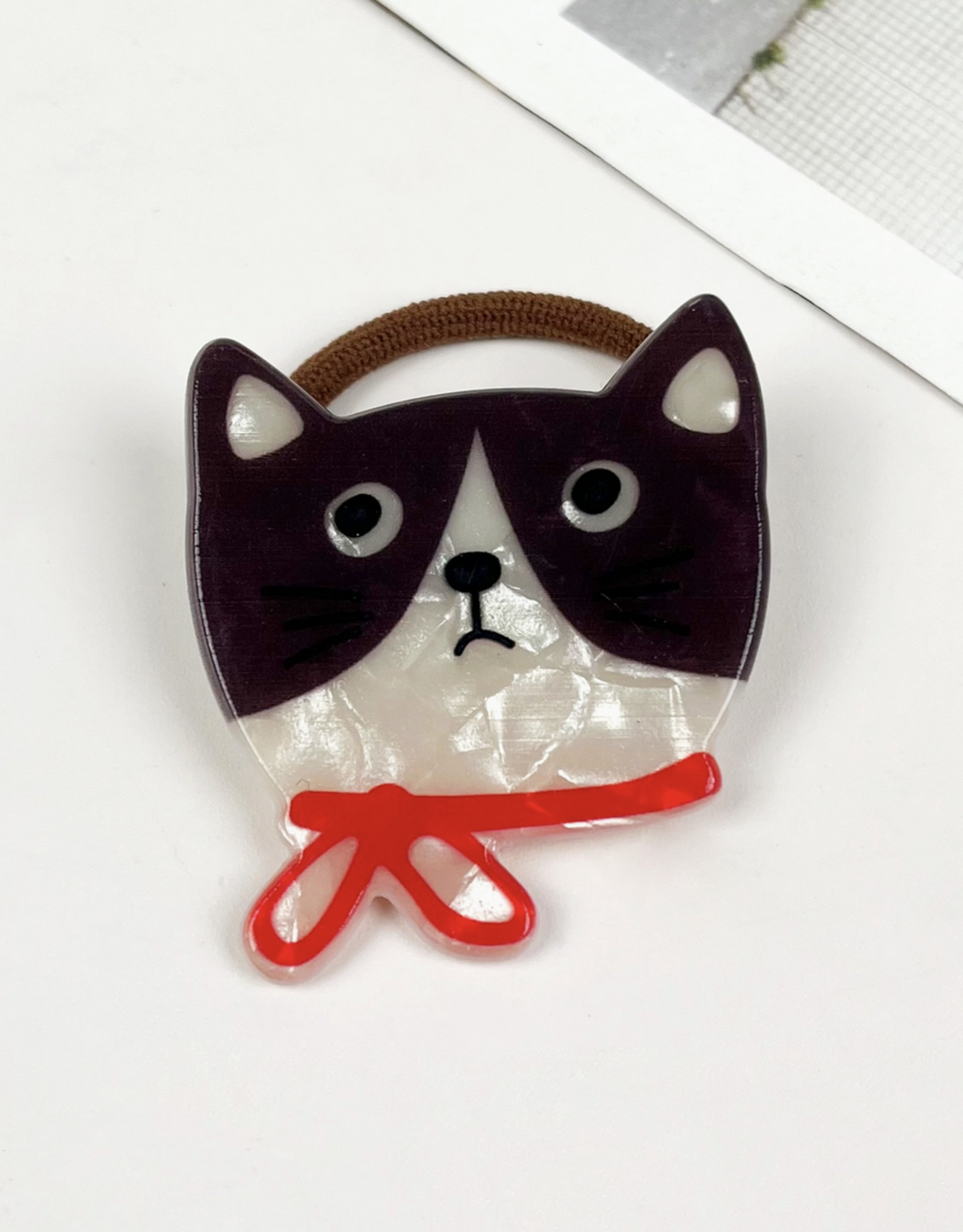 Pretty Red Bow Kitty Cat Hair Tie