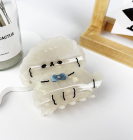 White Puppy Claw Clip