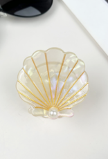 Cream Pearl Shell Claw Clip