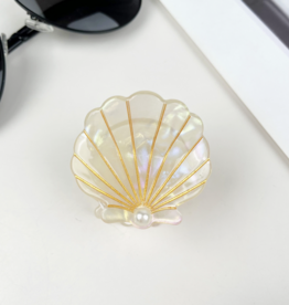 Cream Pearl Shell Claw Clip
