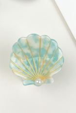 Green Pearl Shell Claw Clip