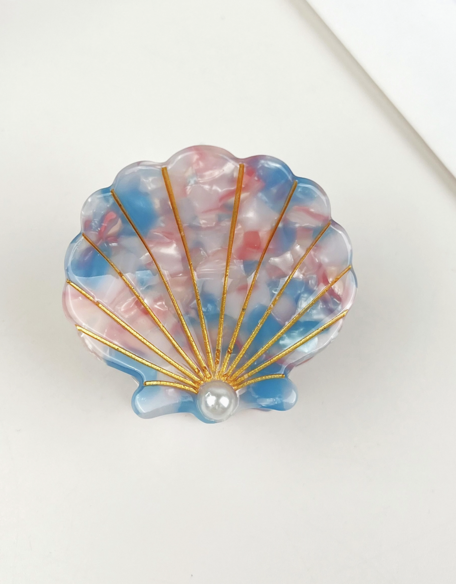 Blue & Pink Pearl Shell Claw Clip
