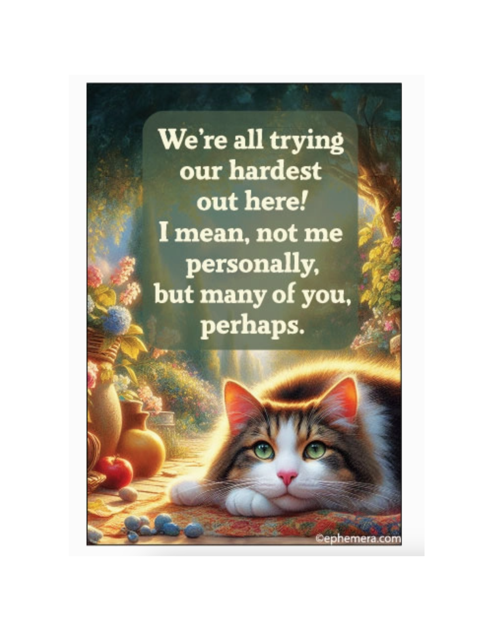 Trying Our Hardest Cat Magnet*