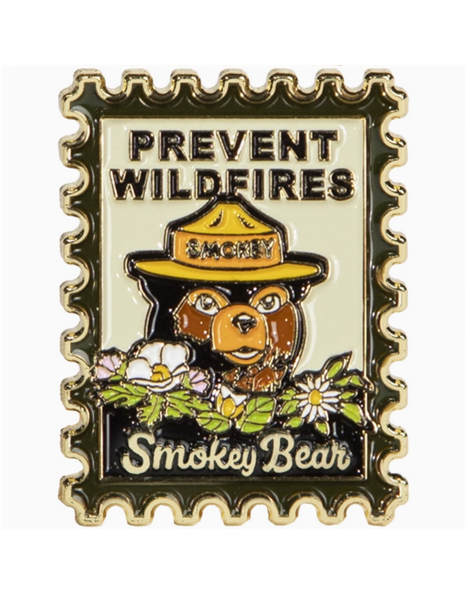 Smokey Bear Postage Stamp Enamel Pin