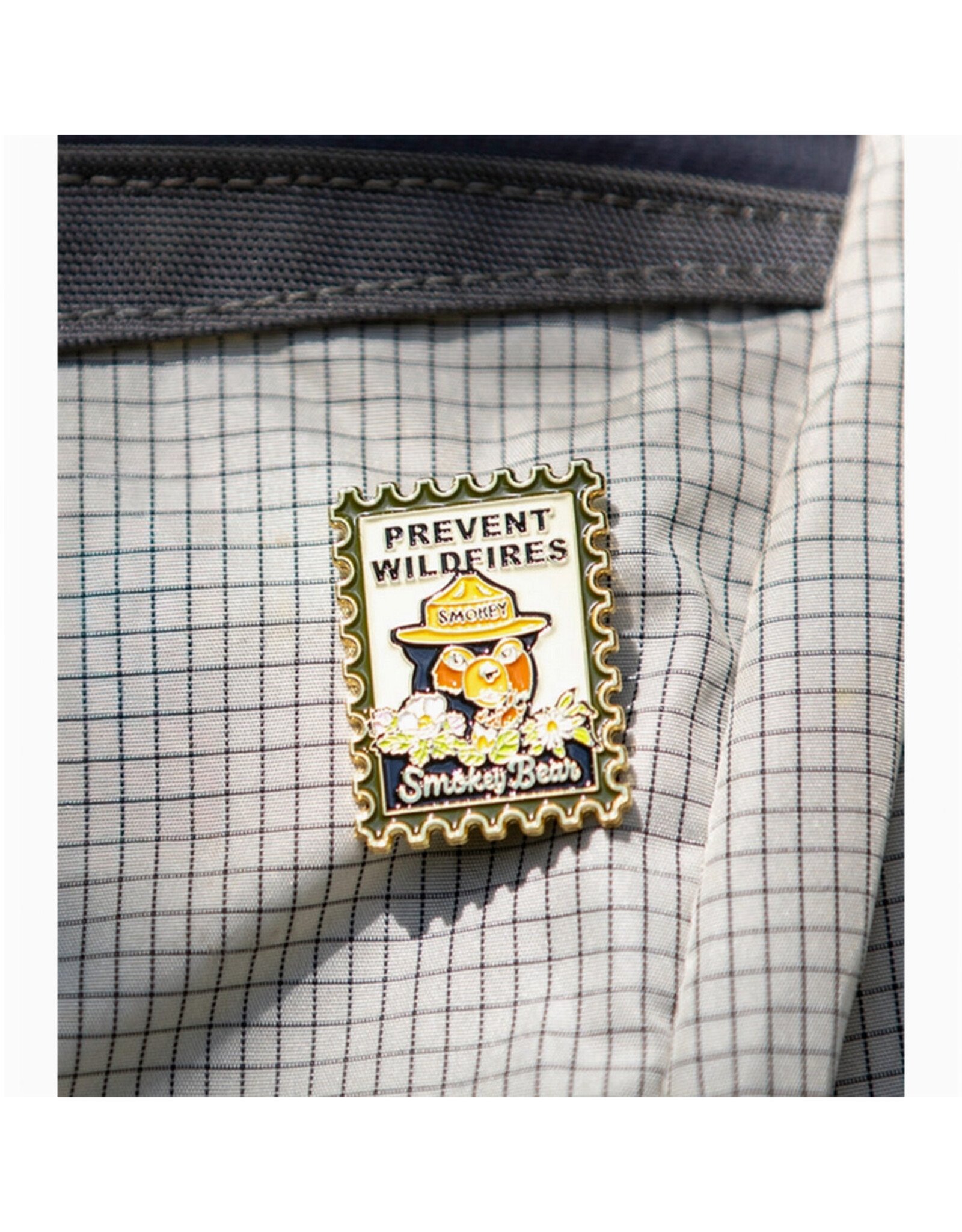 Smokey Bear Postage Stamp Enamel Pin