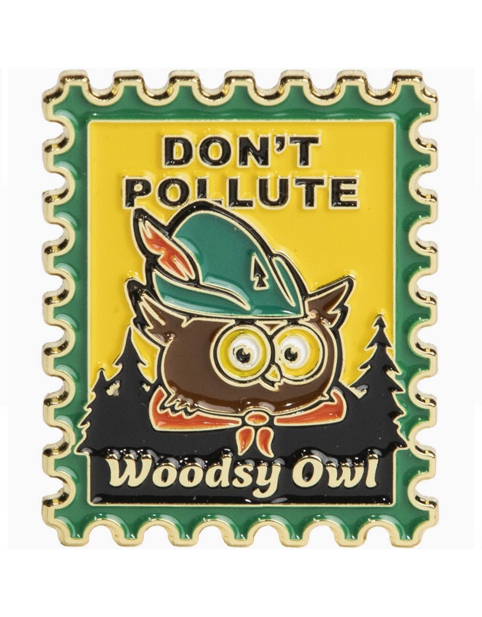 Woodsy Owl Postage Stamp Enamel Pin