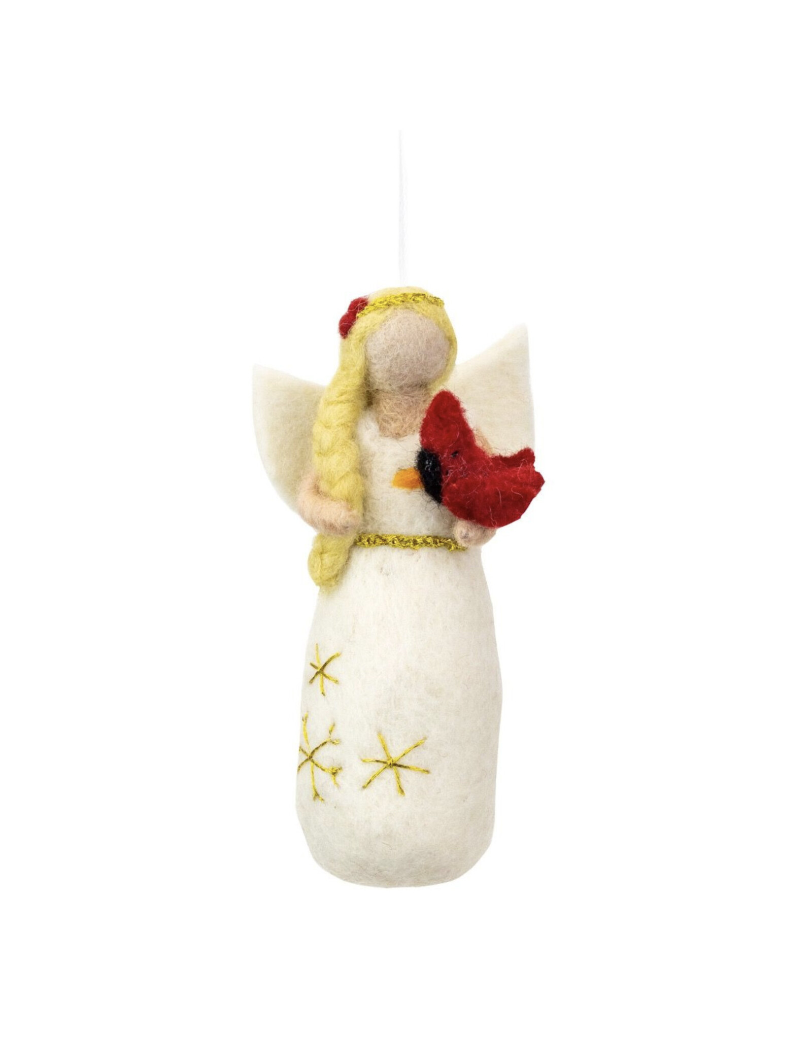 Cardinal Beauty Angel Felt Ornament