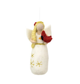 Cardinal Beauty Angel Felt Ornament