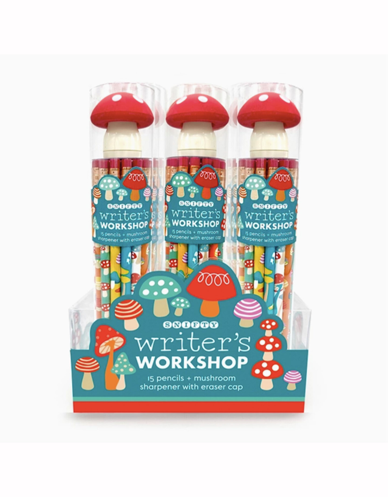 Writer's Workshop Mushroom Pencils + Sharpener Set