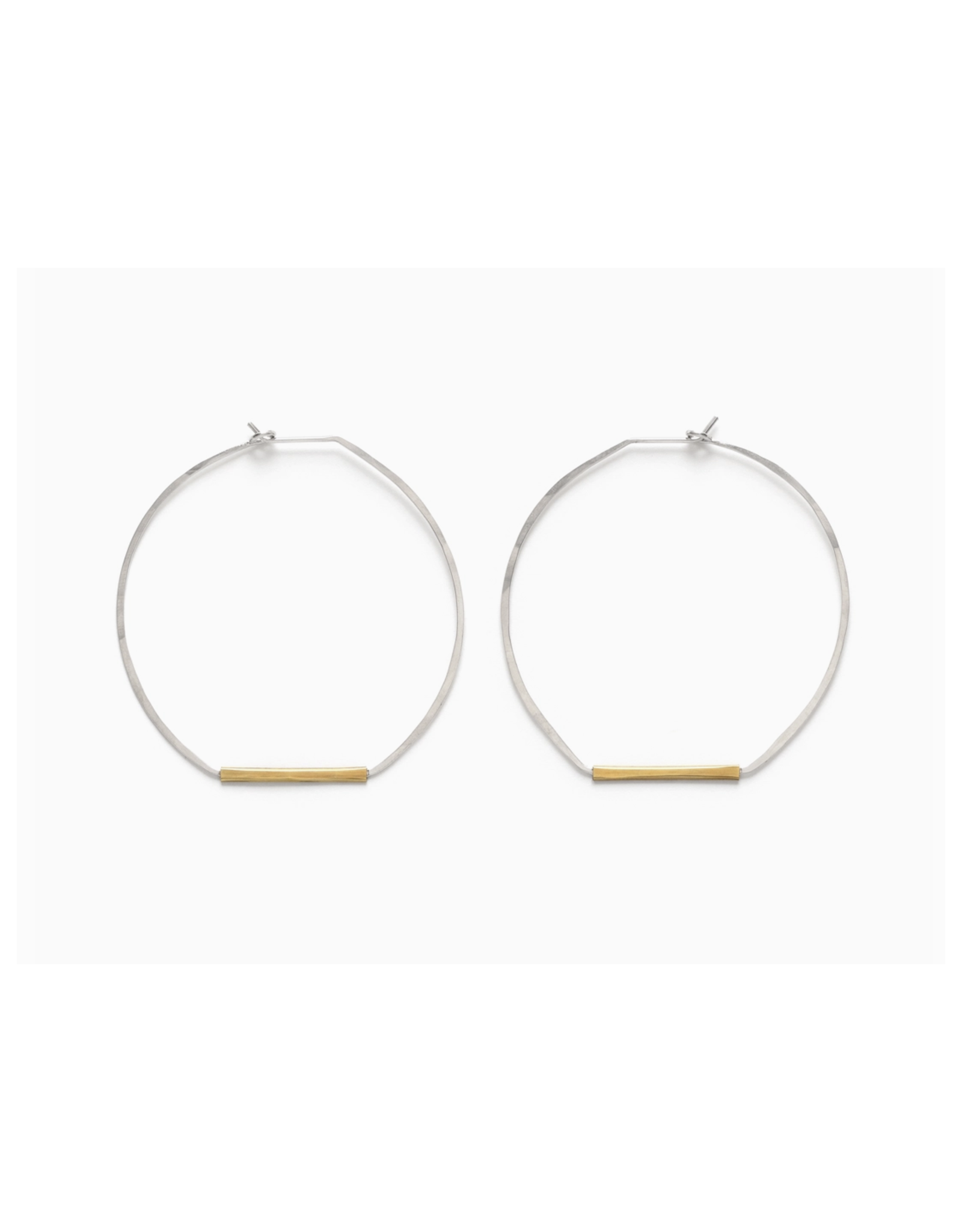 Handcrafted Mixed Metal Hoop Earrings