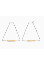 Handcrafted Mixed Metal Triangle Earrings