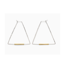 Handcrafted Mixed Metal Triangle Earrings