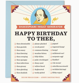 Shakespeare Insult Birthday Greeting Card