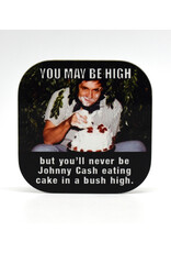 Johnny Cash In a Bush Eating Cake Coaster