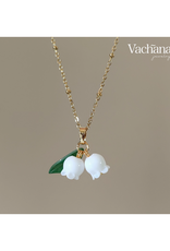Stainless Steel White Lily of the Valley Necklace Stainless Steel White Lily of the Valley Necklace