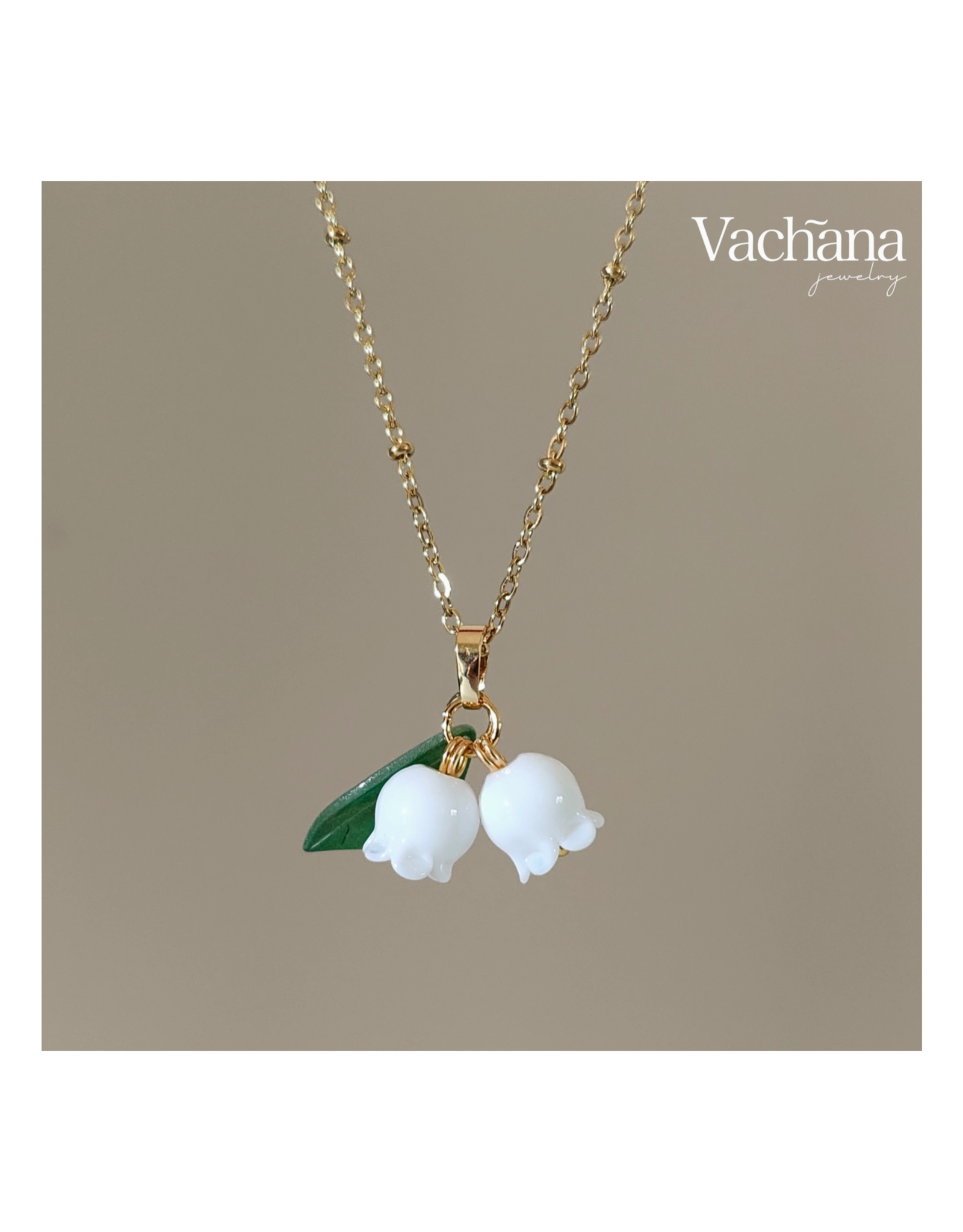 Stainless Steel White Lily of the Valley Necklace