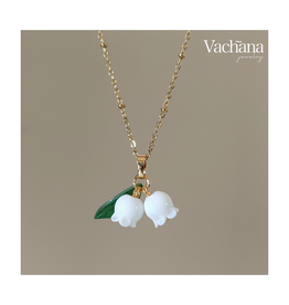 Stainless Steel White Lily of the Valley Necklace