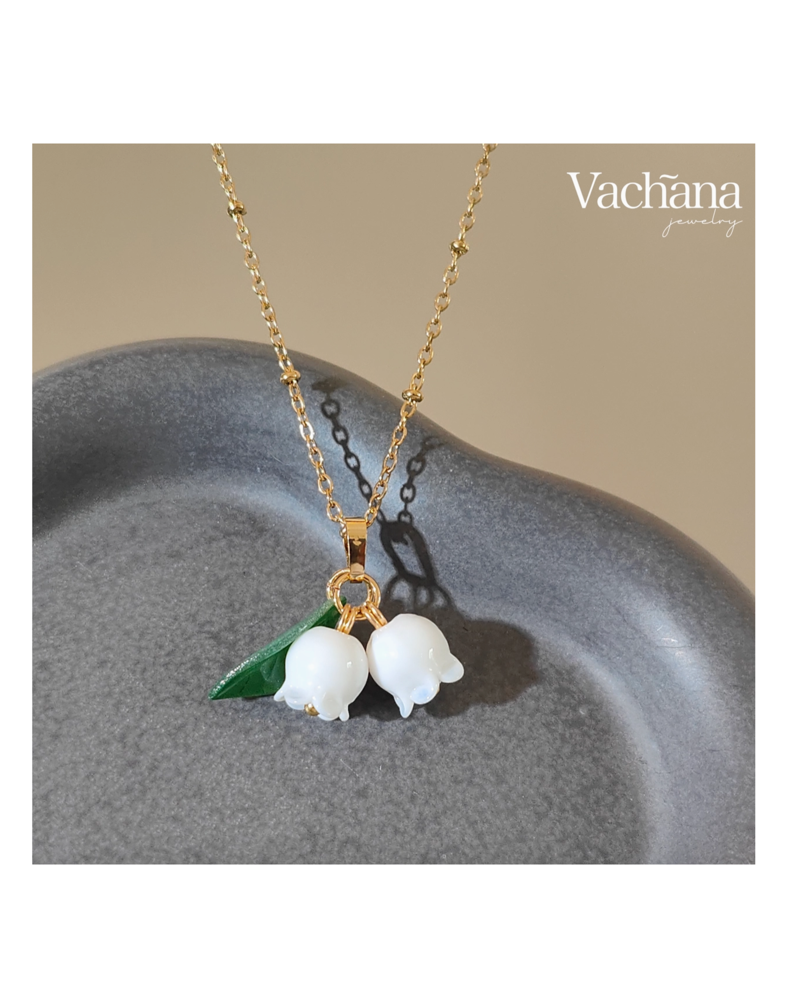 Stainless Steel White Lily of the Valley Necklace