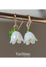 White Acrylic Flower Earrings