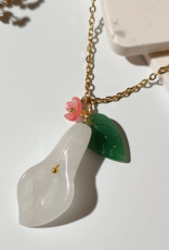 White Jade Calla Lily Necklace White Jade Calla Lily Necklace