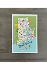 Rhode Island Map (Galleyware) Postcard