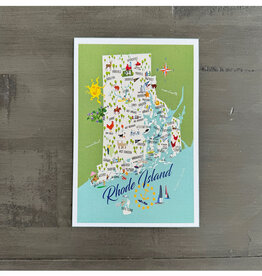 Rhode Island Map (Galleyware) Postcard