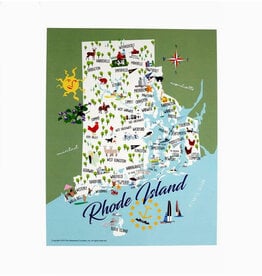 Rhode Island Map (Galleyware) Vinyl Sticker