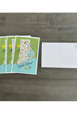 Rhode Island Map (Galleyware) Postcard