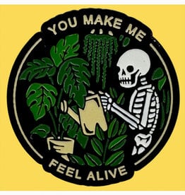 Feel Alive Skeleton and Plants Enamel Pin