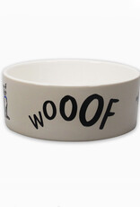 Woof Ceramic Dog Bowl