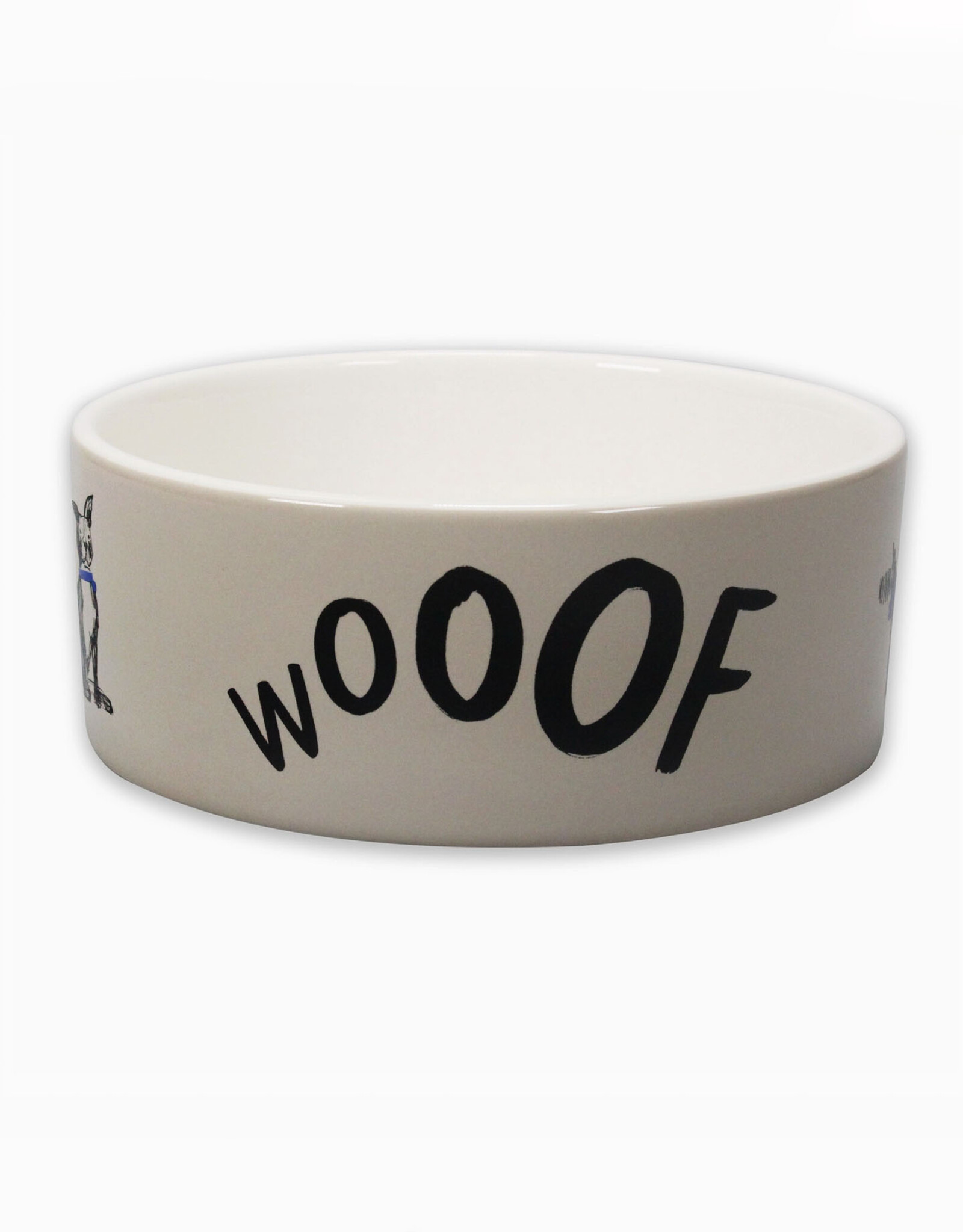 Woof Ceramic Dog Bowl