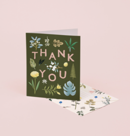 Assorted Botanicals Thank You Greeting Card